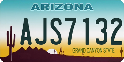 AZ license plate AJS7132