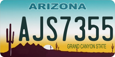 AZ license plate AJS7355