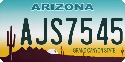 AZ license plate AJS7545