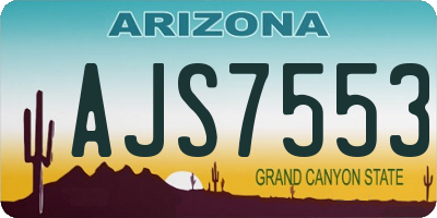 AZ license plate AJS7553