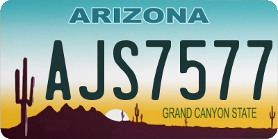 AZ license plate AJS7577