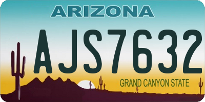 AZ license plate AJS7632