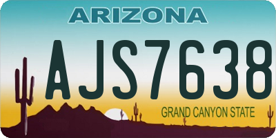 AZ license plate AJS7638