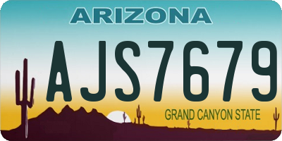 AZ license plate AJS7679
