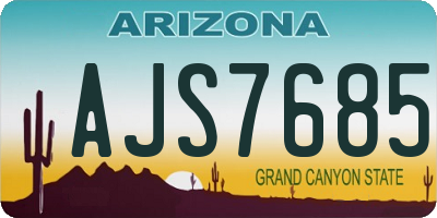 AZ license plate AJS7685