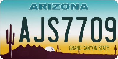 AZ license plate AJS7709