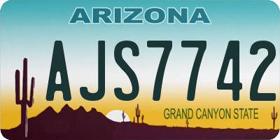 AZ license plate AJS7742