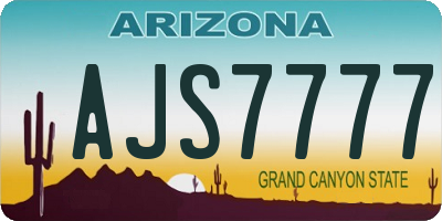 AZ license plate AJS7777