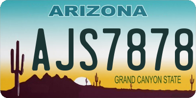 AZ license plate AJS7878