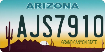 AZ license plate AJS7910