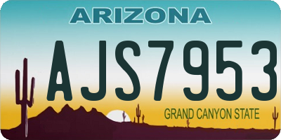 AZ license plate AJS7953