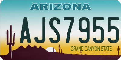 AZ license plate AJS7955