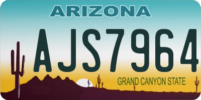 AZ license plate AJS7964
