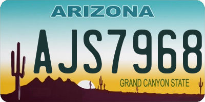 AZ license plate AJS7968
