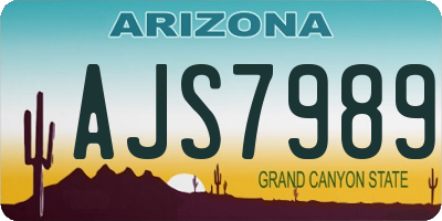 AZ license plate AJS7989