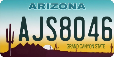 AZ license plate AJS8046