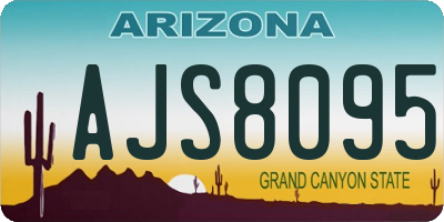 AZ license plate AJS8095