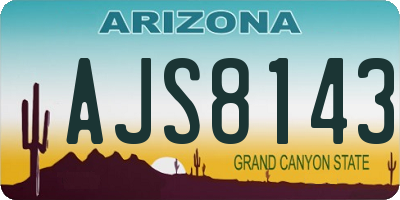 AZ license plate AJS8143
