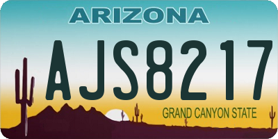 AZ license plate AJS8217