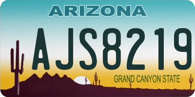 AZ license plate AJS8219