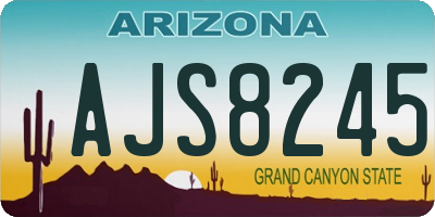AZ license plate AJS8245