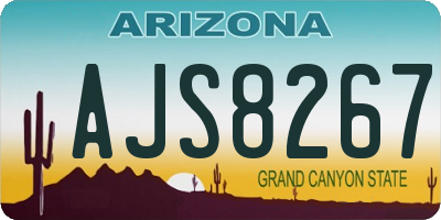AZ license plate AJS8267