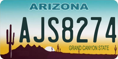 AZ license plate AJS8274