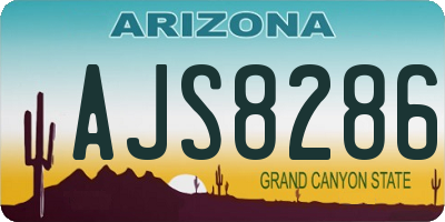 AZ license plate AJS8286