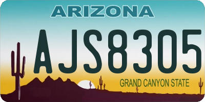AZ license plate AJS8305