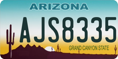 AZ license plate AJS8335