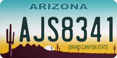 AZ license plate AJS8341