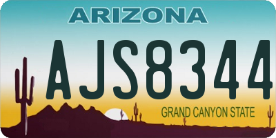 AZ license plate AJS8344