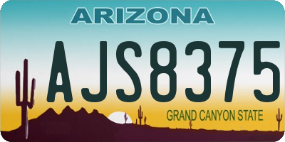 AZ license plate AJS8375