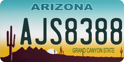 AZ license plate AJS8388
