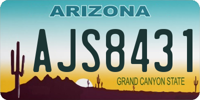 AZ license plate AJS8431