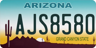 AZ license plate AJS8580