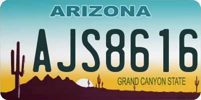 AZ license plate AJS8616