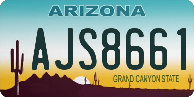 AZ license plate AJS8661