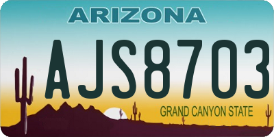 AZ license plate AJS8703