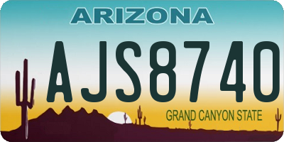 AZ license plate AJS8740