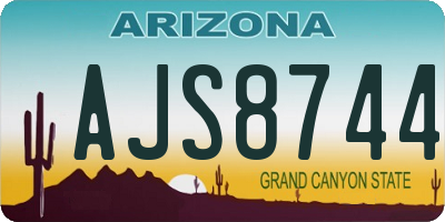 AZ license plate AJS8744