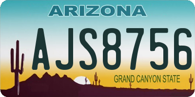 AZ license plate AJS8756