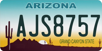 AZ license plate AJS8757
