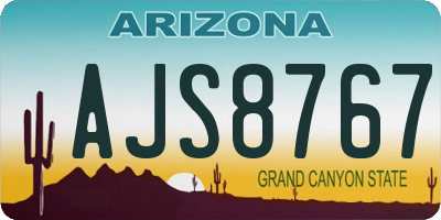 AZ license plate AJS8767
