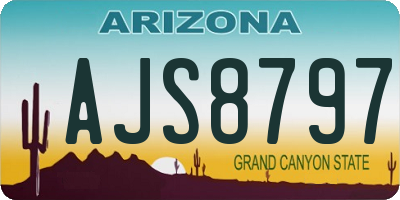 AZ license plate AJS8797