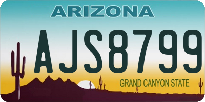 AZ license plate AJS8799
