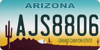 AZ license plate AJS8806