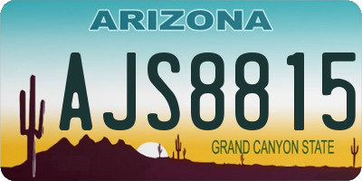 AZ license plate AJS8815