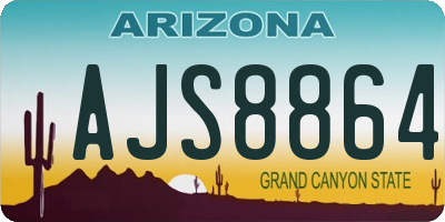 AZ license plate AJS8864