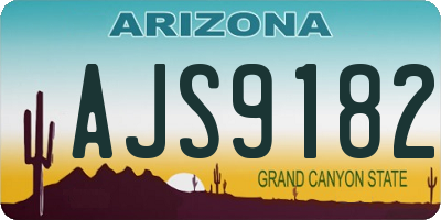 AZ license plate AJS9182